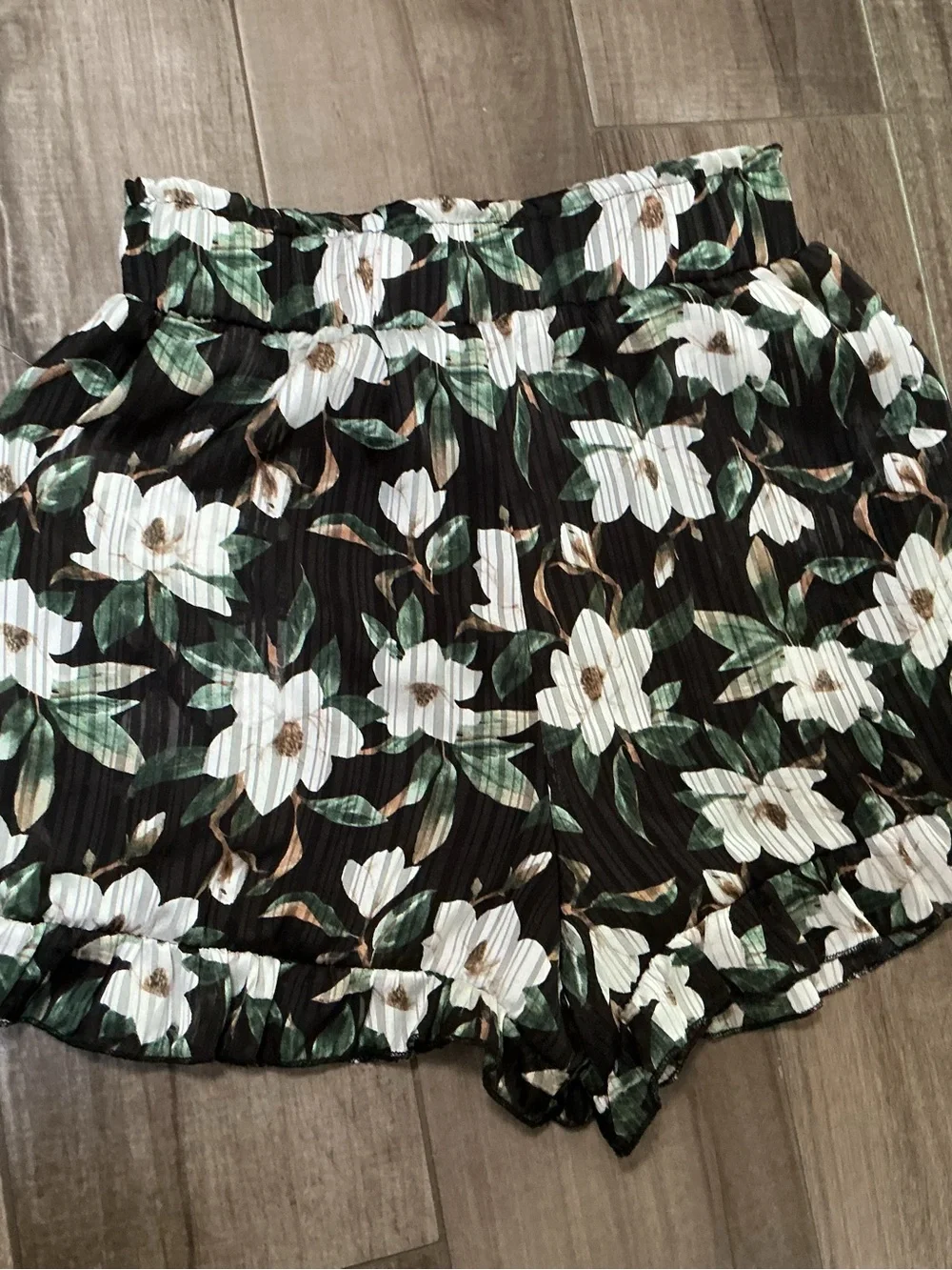Old Navy Black & White Gingham Cotton Shorts